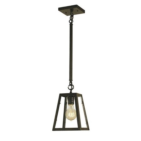 Arroyo Craftsman 6" Vintage Stem Hung, Rustic Brown, Clear Seedy Glass VISH-6CS-RB